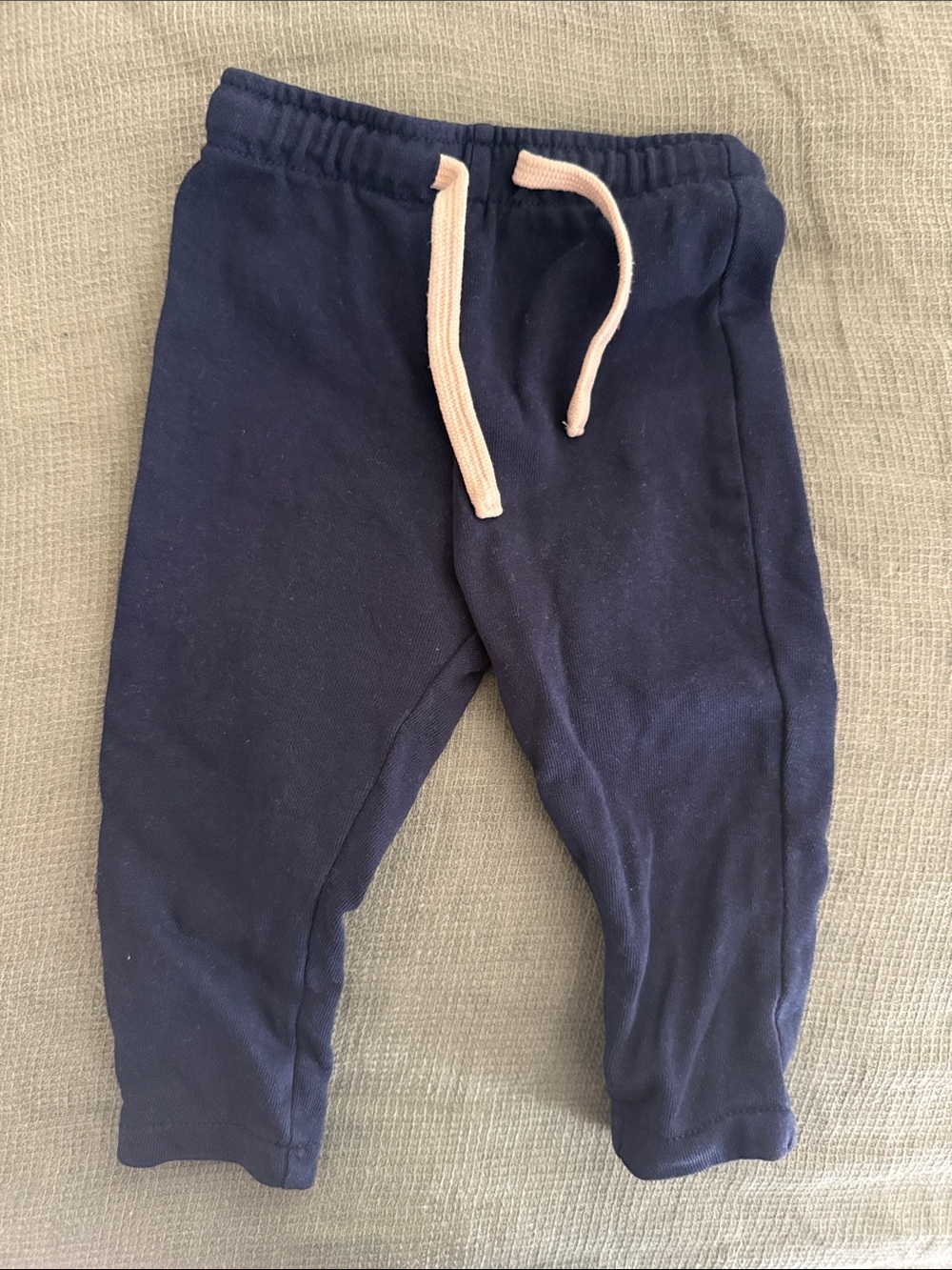 Toddler Navy Sweatpants with Pale Pink Drawstring